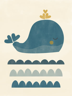 Open image in slideshow, Playful Whale Art Print
