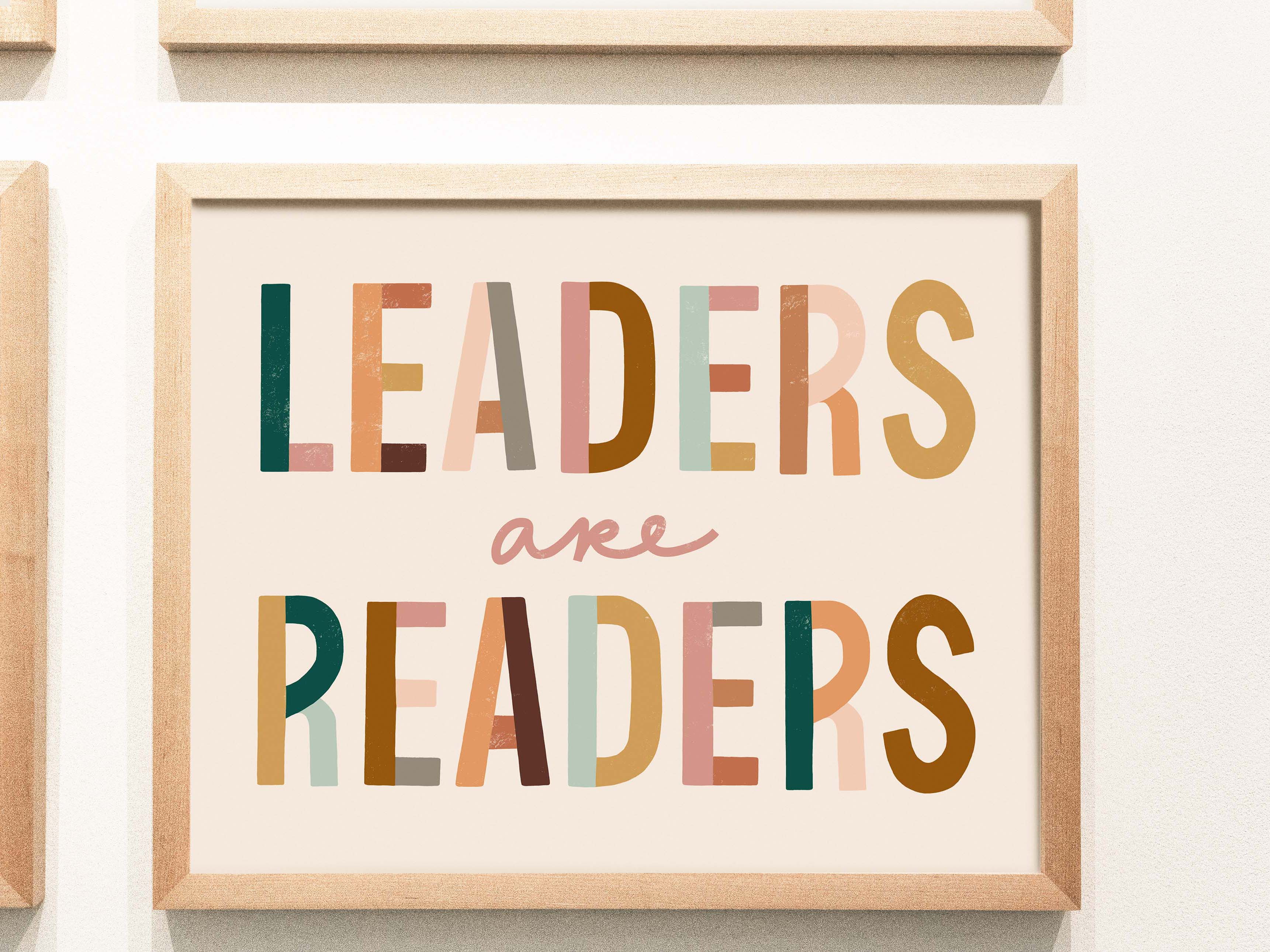 Leaders Are Readers Art Print // Riley