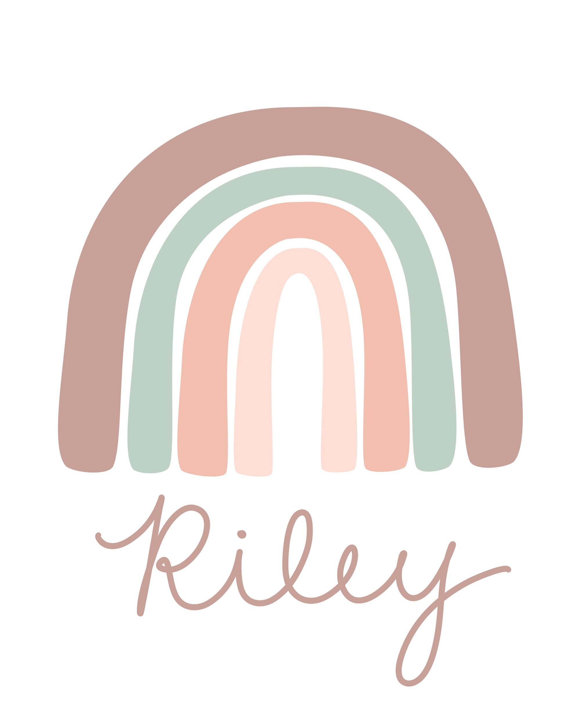 Custom Name Rainbow Art Print – Little Great Design Co.