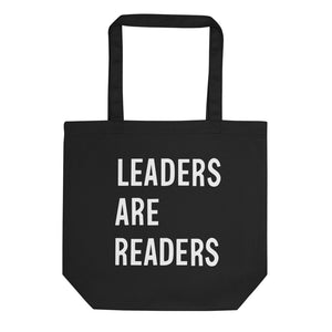 Open image in slideshow, Leaders Are Readers Black &amp; White Eco Tote Bag
